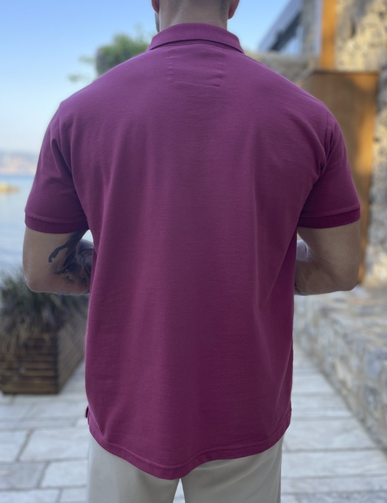 Everbest ανδρική κερασί πικέ Polo μπλούζα Plus Size 252834R φωτογραφία